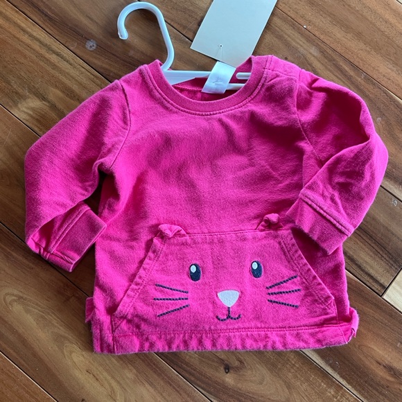 Pink Cat Face Toddler Sweatshirt - Picture 1 of 1
